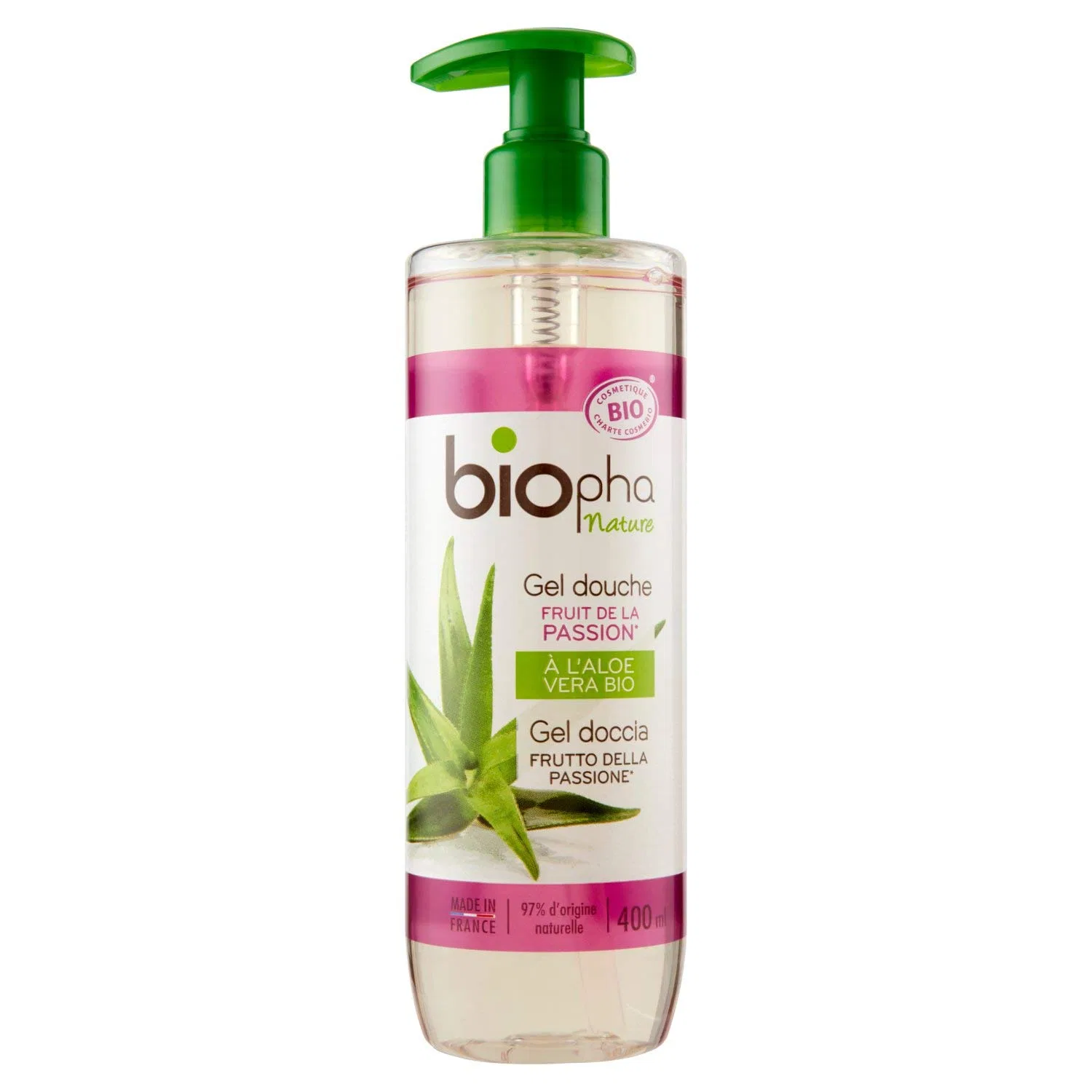 Гель для душа Aloe Vera Biopha Nature, 4x400 мл, аромат Абрикос
