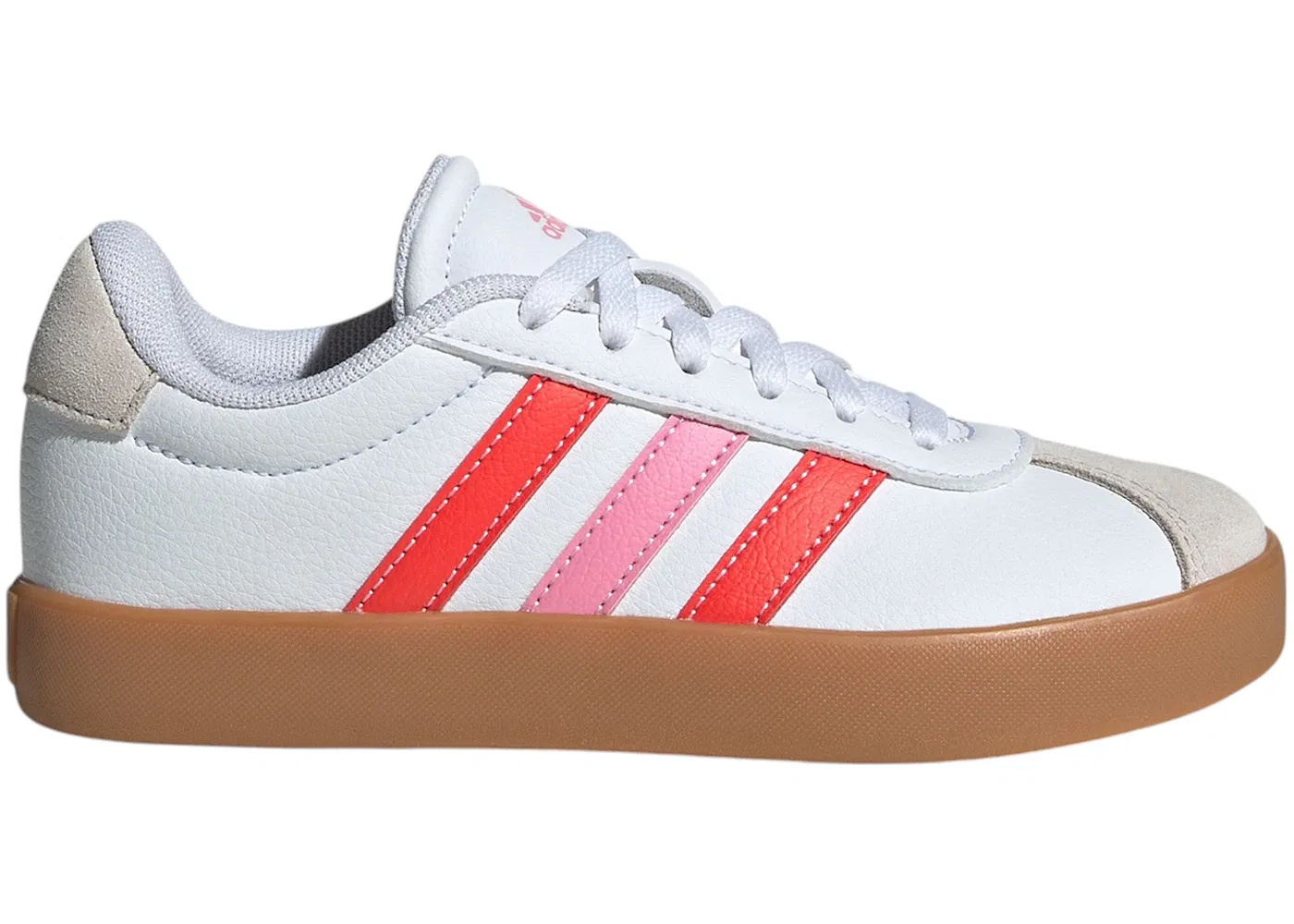 Детские кроссовки с низким профилем Adidas VL Court 3.0, Cloud White Bright Red Bliss Pink