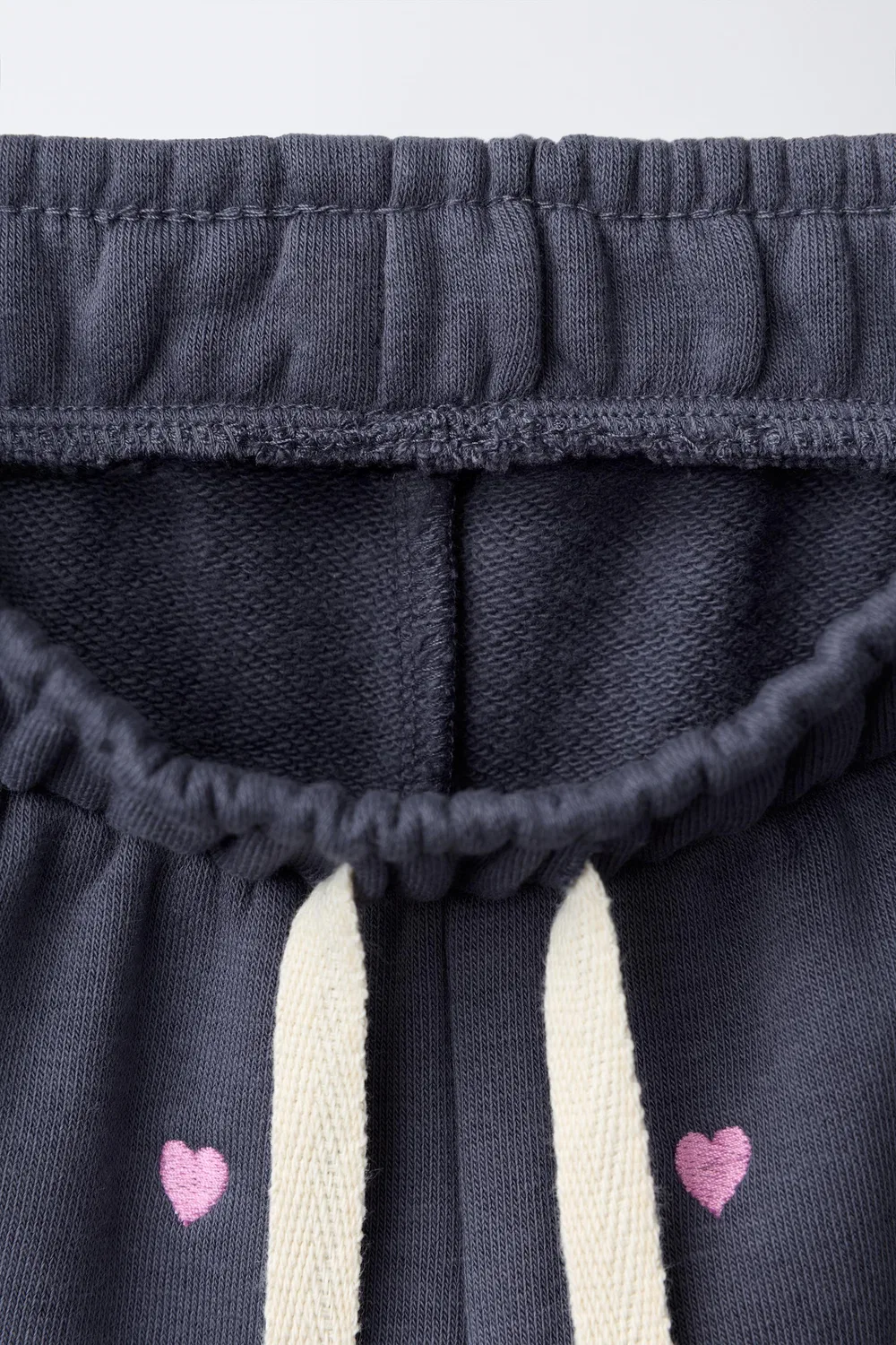 Плюшевые брюки с вышитым изображением медведя, широкие штанины. ZARA, Navy blue — фото 3
