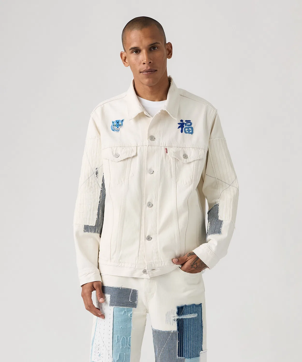 Мужская джинсовая куртка-трактор с релакс-посадкой, модель 501 DAY SPECIAL COLLECTION TYPE III Levi's, Белый — фото 2