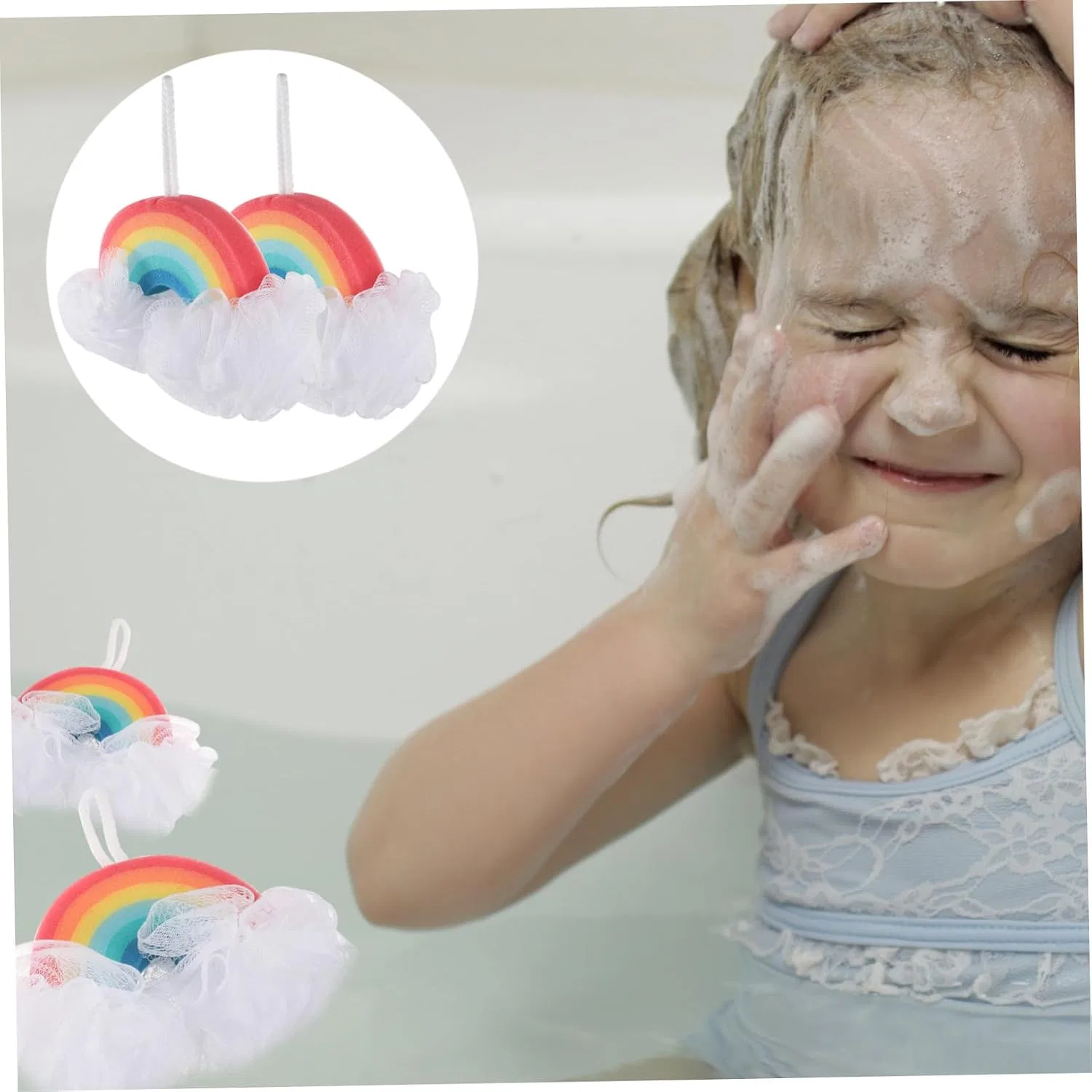 Мочалка для ванны Rainbow Loofah Baluue, 2 шт, 23x12x3.5 см, мультиколор — фото 4