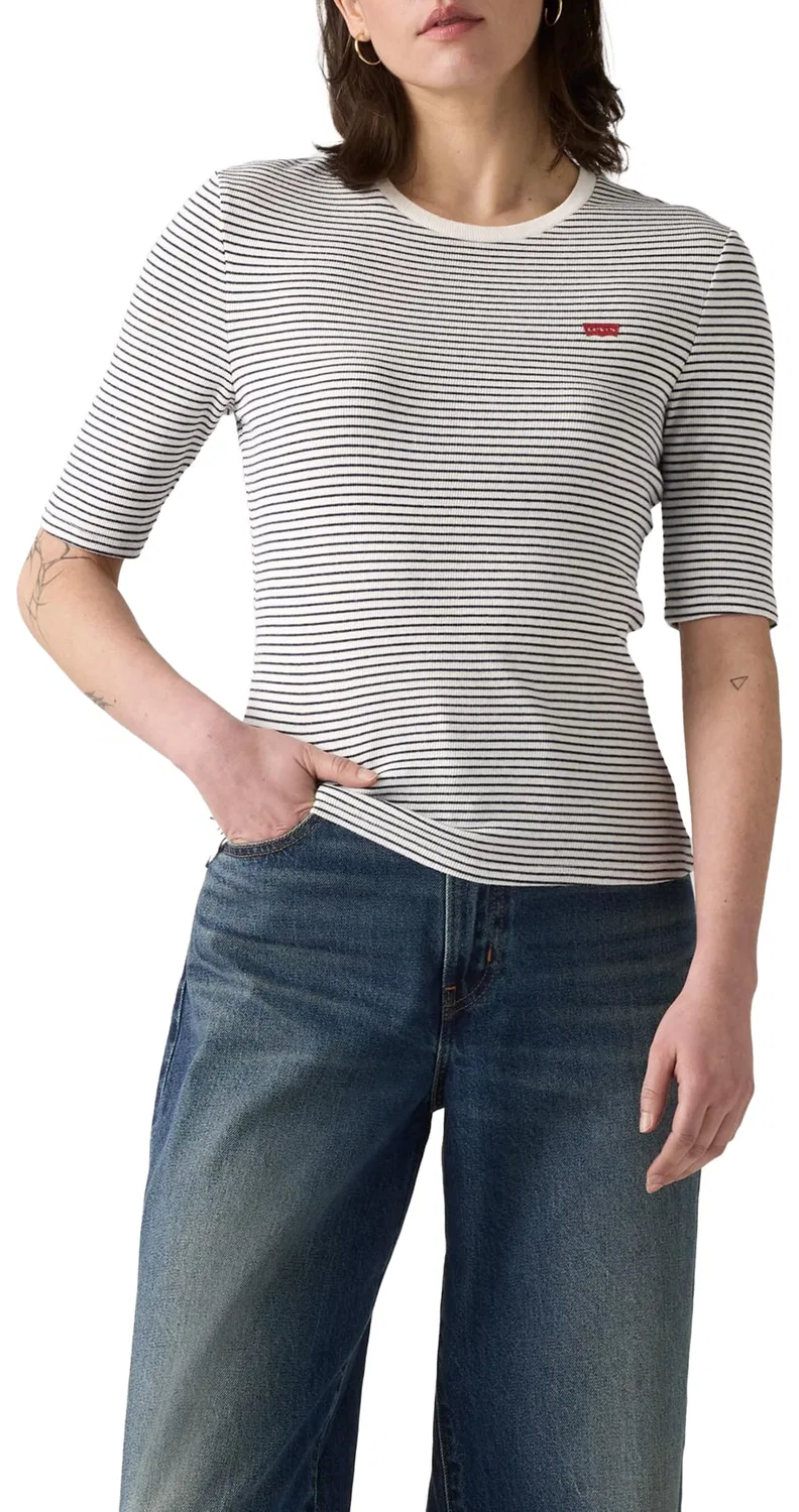 Женская футболка с принтом Luca Slim Tee Levi's, Annalise Stripe Peac