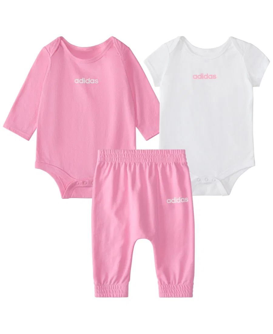 Комплект из 2 боди и брюк adidas, Bright Pink