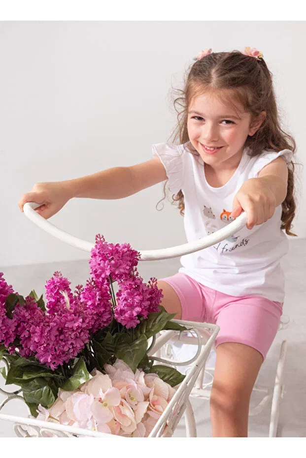 Детская футболка с принтом для девочек Molica Baby, White — фото 2