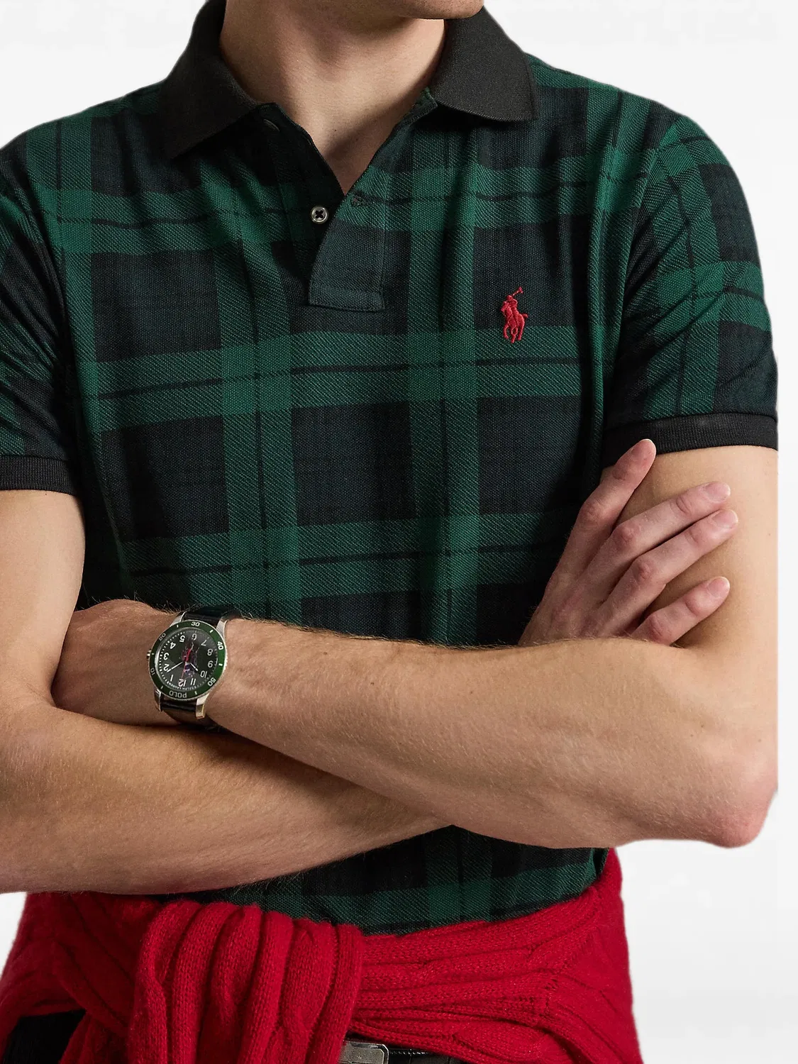 Рубашка поло в клетку Polo Ralph Lauren, зеленый — фото 4