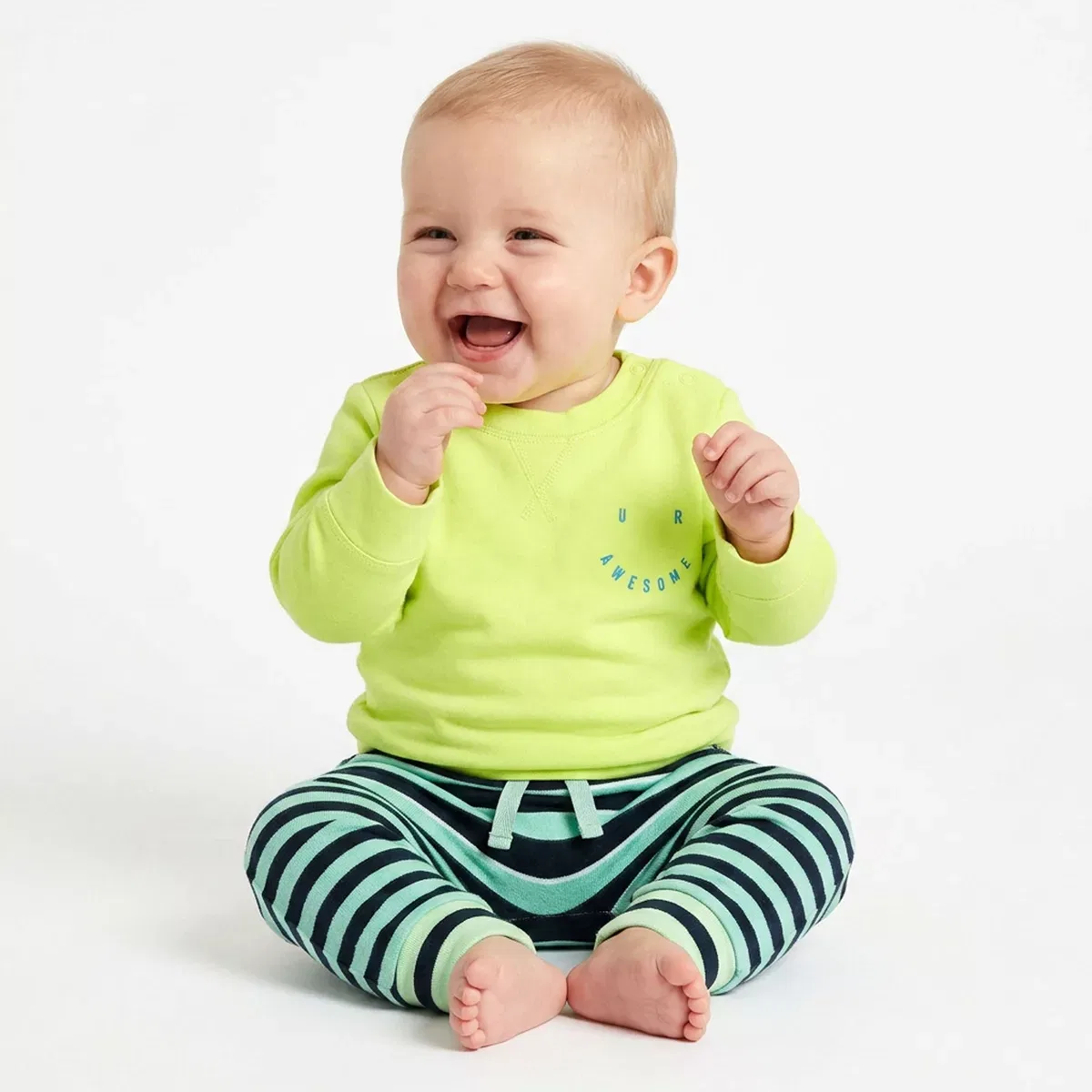 Детские штаны для мальчиков с принтом Stripe Fade Play Pants Rockets of Awesome, Green — фото 3
