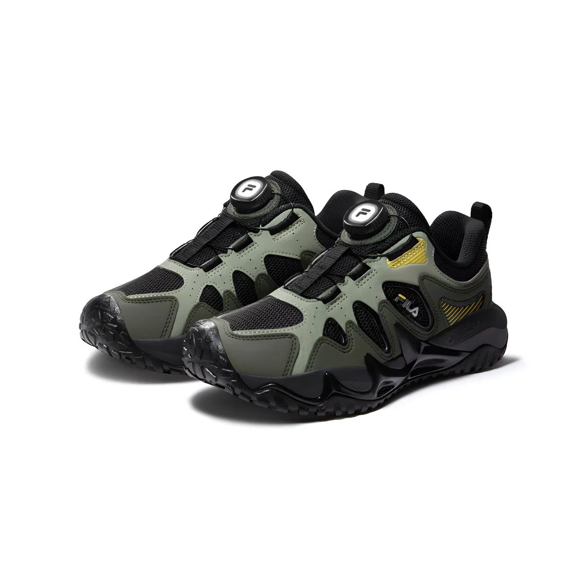 Детские уличные ботинки с принтом Tiger Claw FILA KIDS, Black/Beetle Green — фото 4