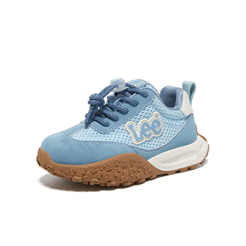 Детские кроссовки с сеткой и синтетической кожей Lee, Beige Blue — фото 4