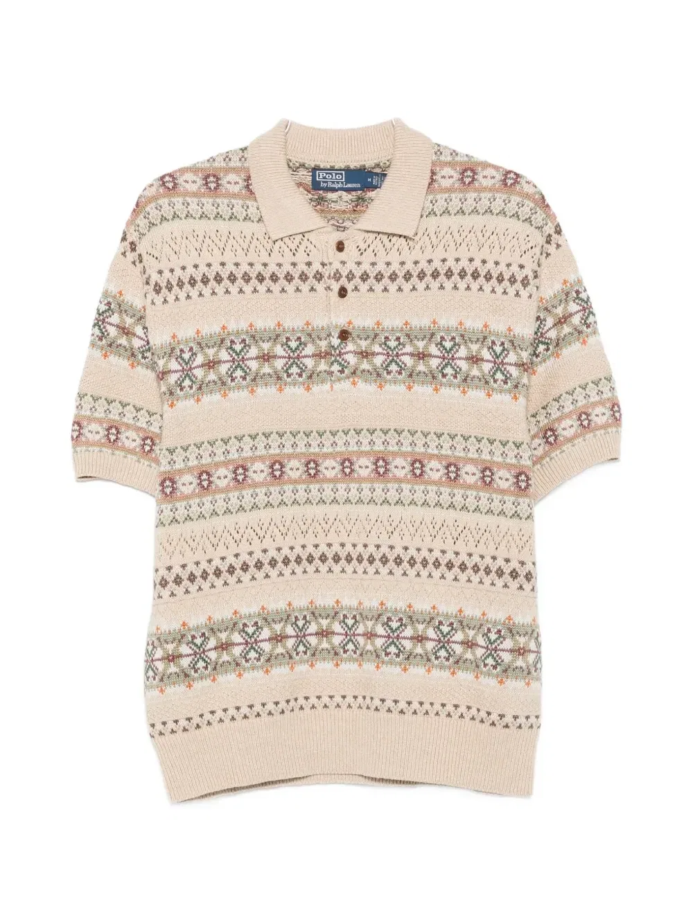 Рубашка-поло с короткими рукавами Fair Isle Polo Ralph Lauren, бежевый