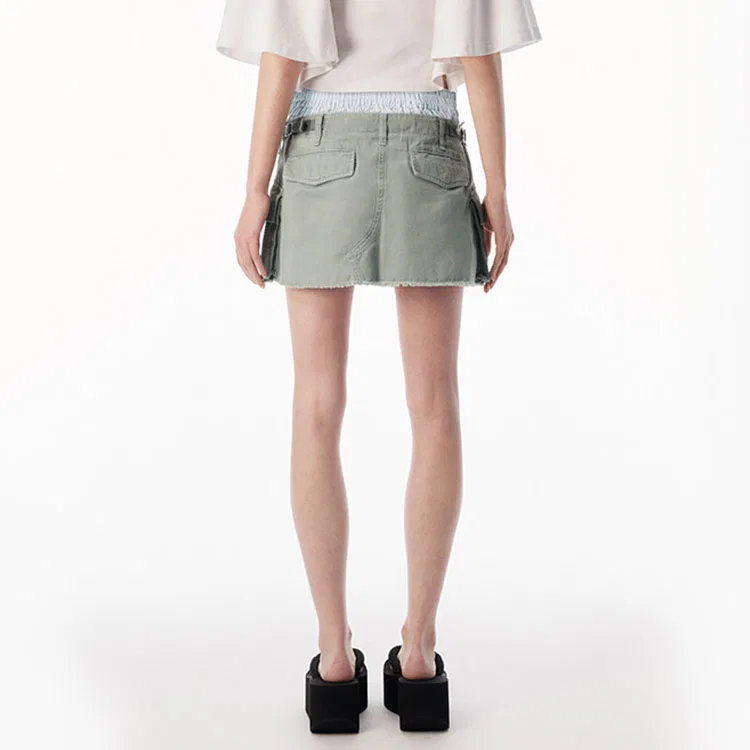 Женская юбка-карго с длиной до колена Alexander Wang, Washed Green Bay — фото 4