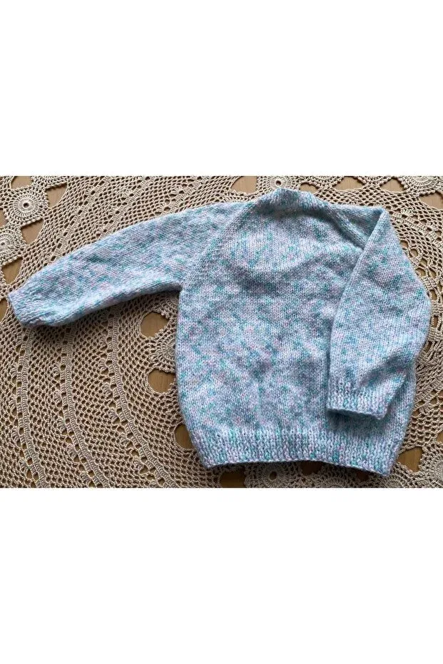 Детский кардиган для девочек с v-образным вырезом Handmade By Sevgi, Blue — фото 2