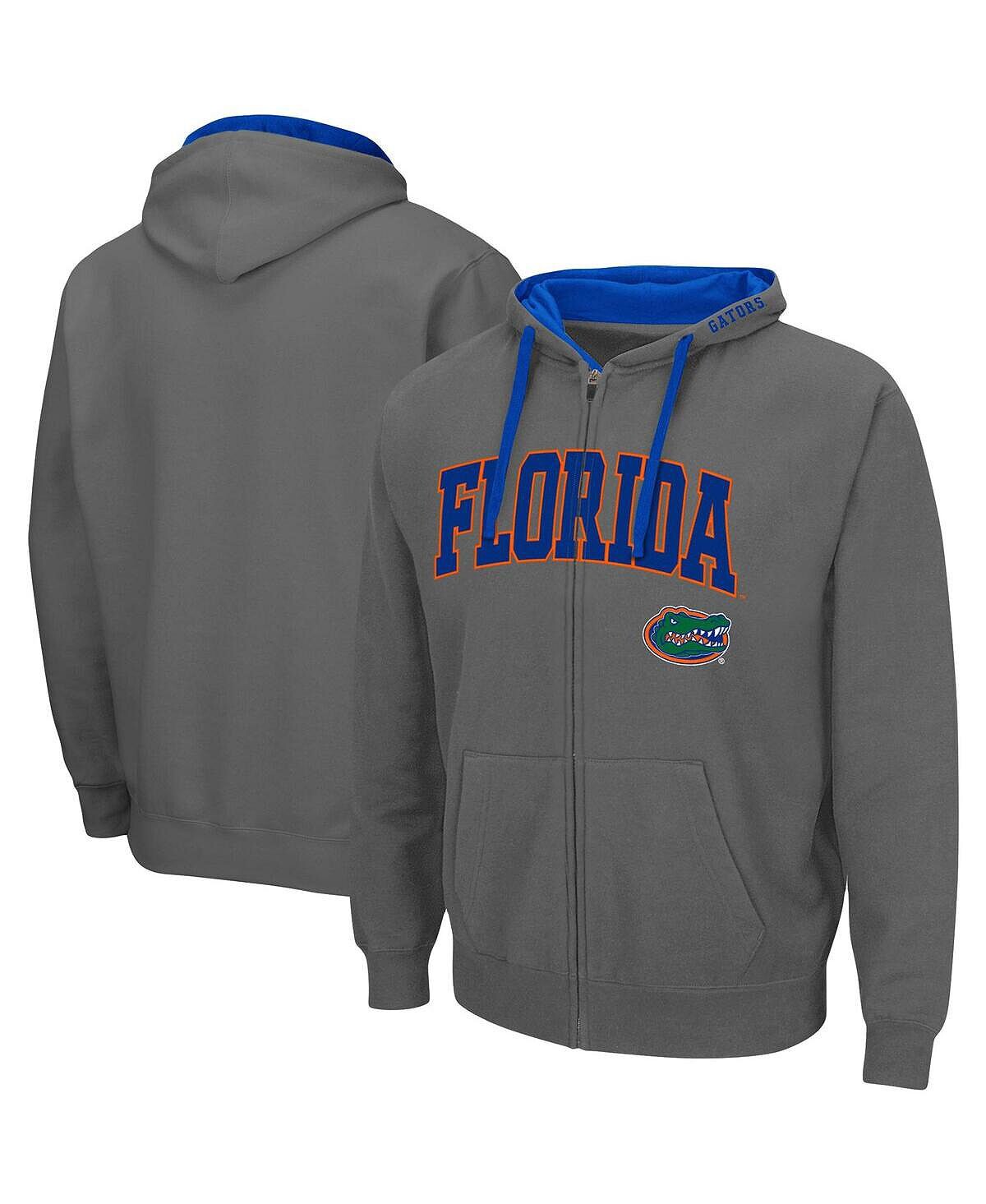 

Мужская темно-серая толстовка с капюшоном florida gators big and tall с молнией во всю длину Colosseum, мульти