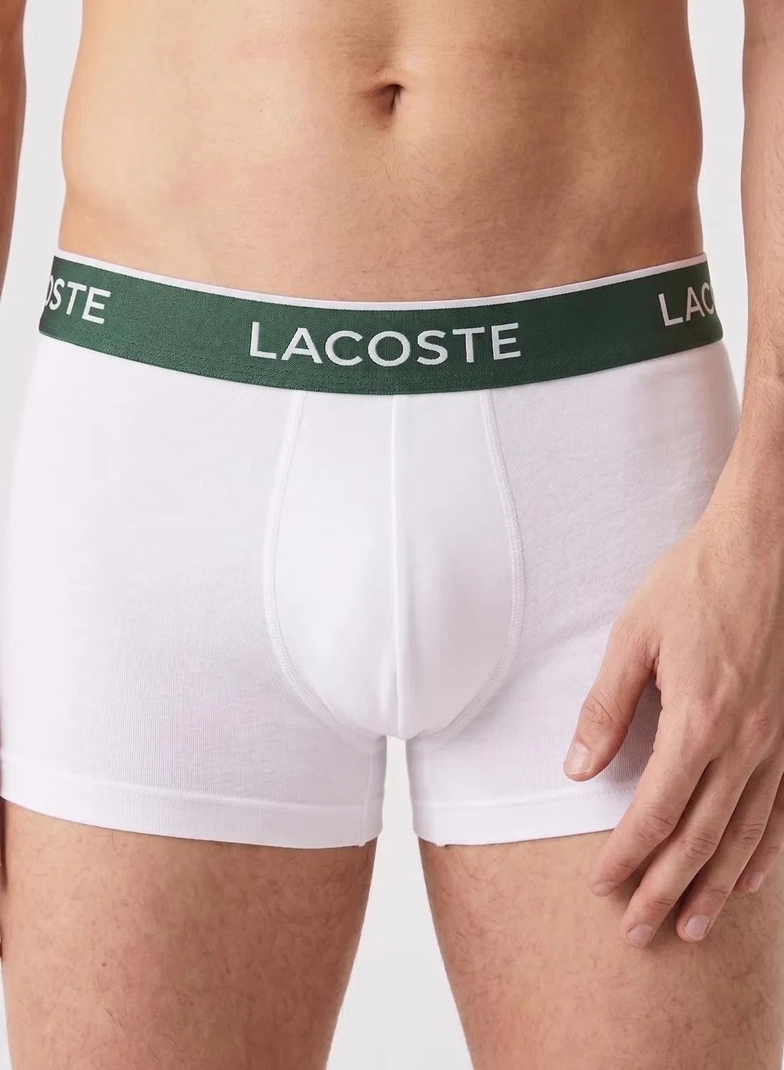 Трусы-боксеры эластичные комплект из 3 штук Lacoste, белый — фото 4