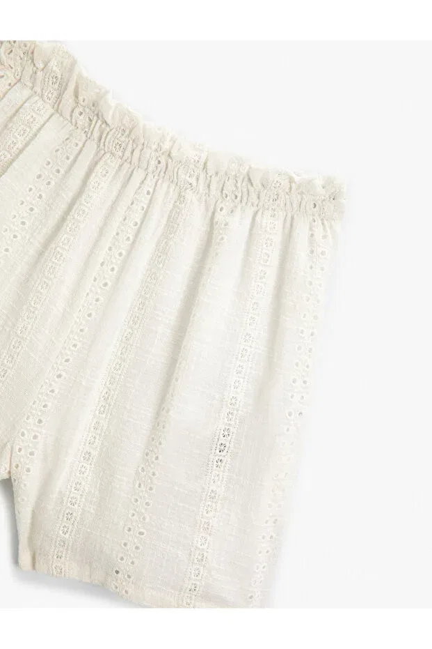 Детские шорты для девочек хлопковые Basics Koton, White — фото 3