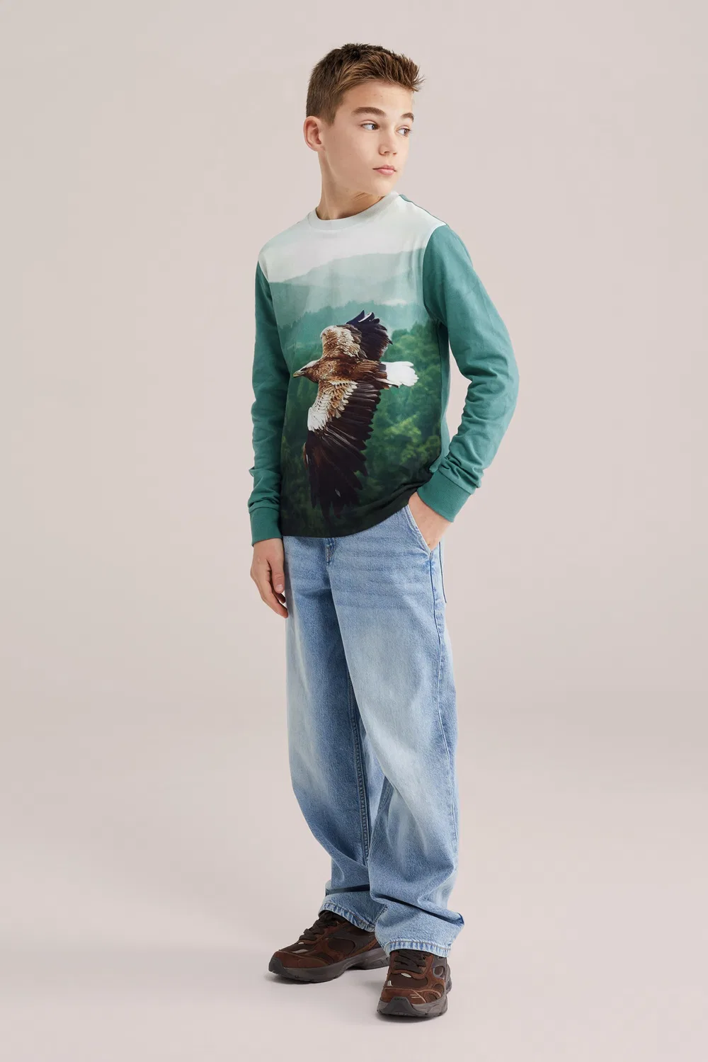 Футболка We Fashion, Mint/Fir — фото 4