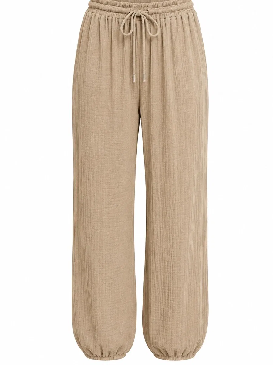 Брюки Worldclassca Regular Pants 'Damen Musselin Hose Sommer' в цвете Taupe — фото 2