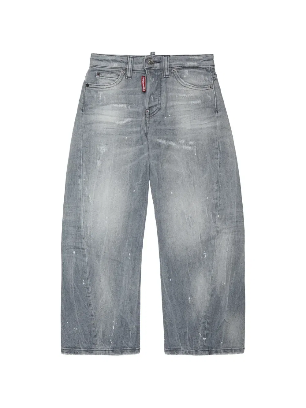 Джинсы с эффектом пертости Dsquared2 Kids, серый