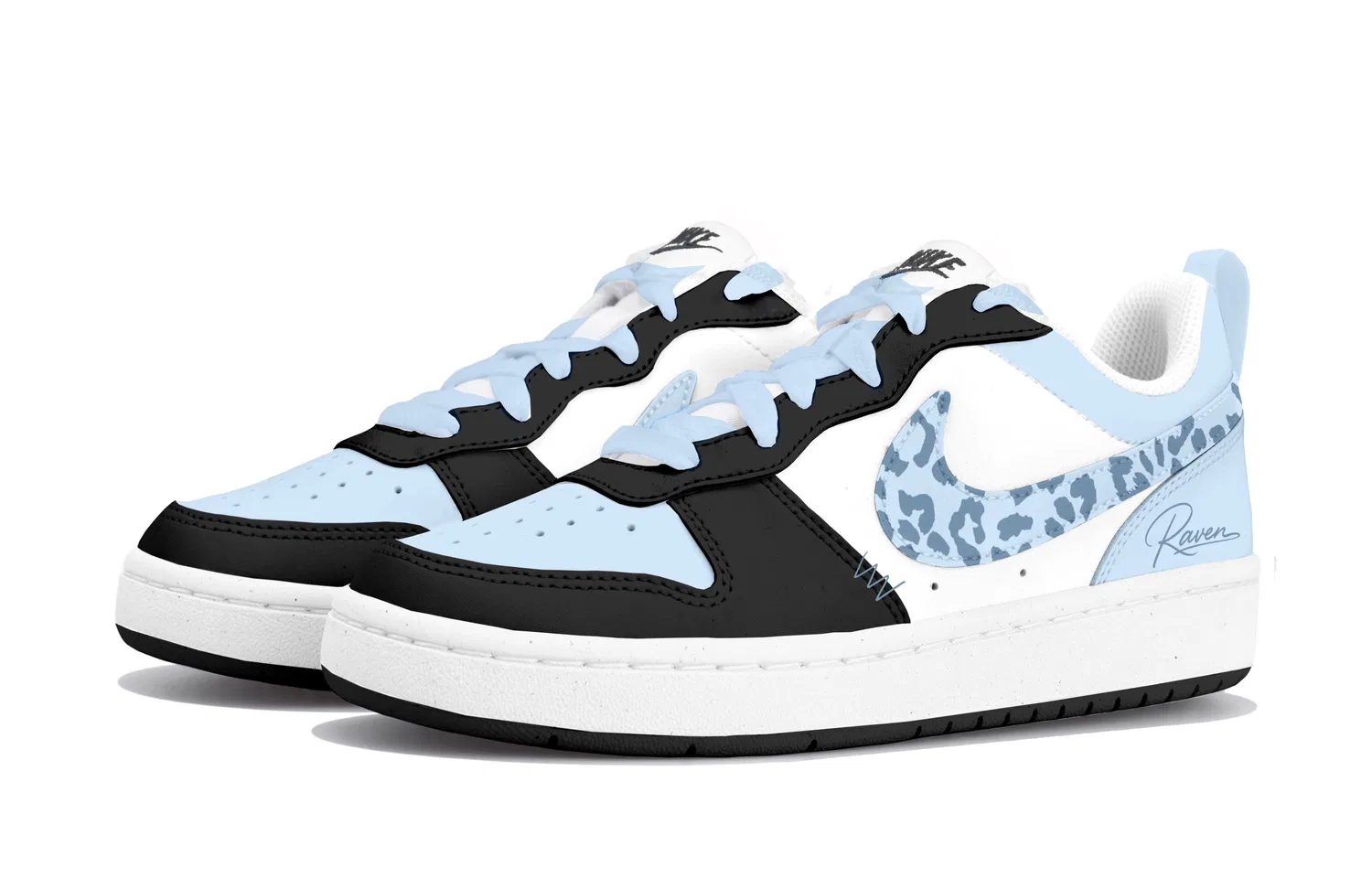 Детские скейтбордические кроссовки Nike Court Borough, Black Blue — фото 4