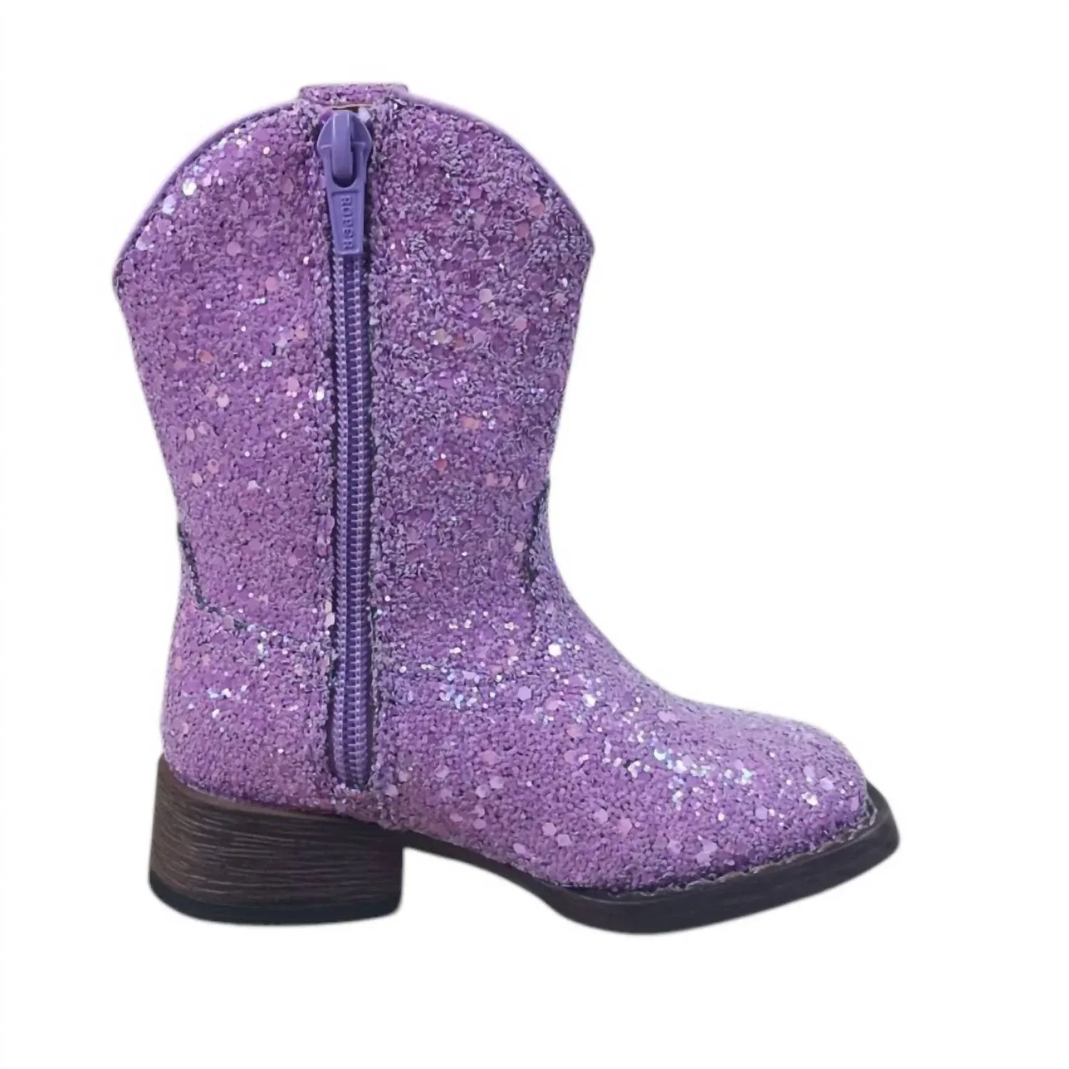 Детские сапоги для девочек с блестящим покрытием Glitter Galore Roper, фиолетовый