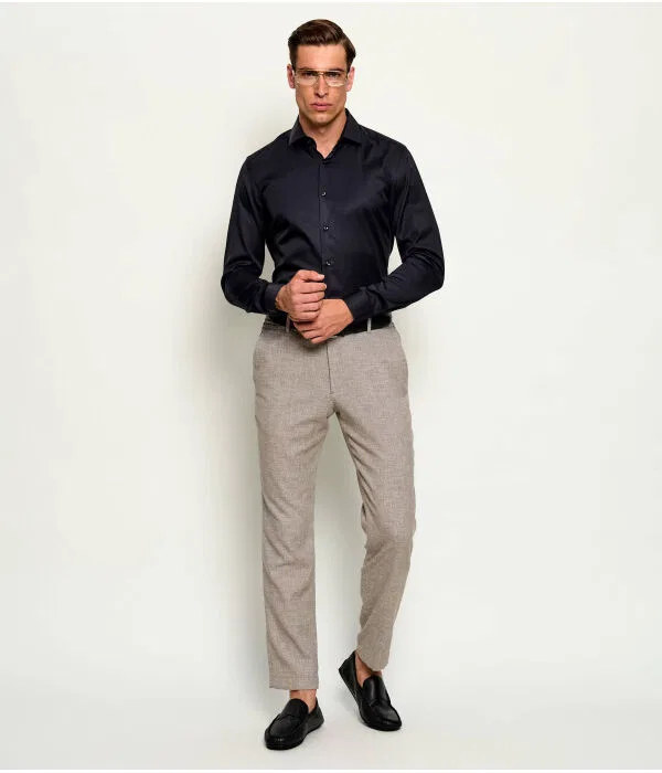 Мужская рубашка slim fit H-Hank-S-K-C1-263 BOSS, черный — фото 2