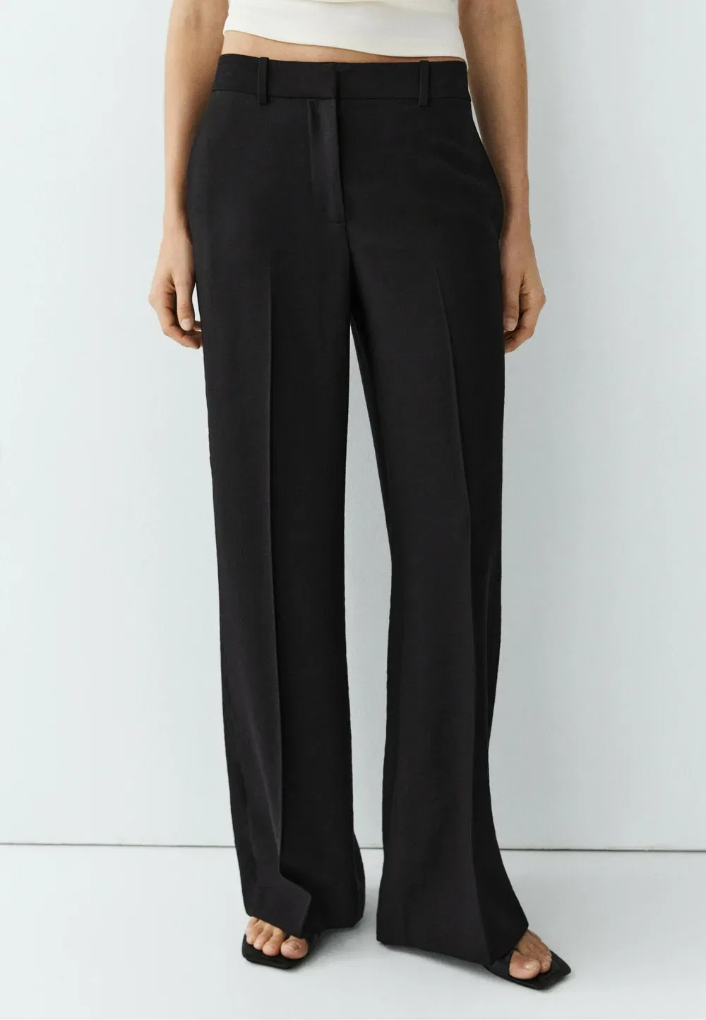 Свободные брюки прямого кроя Massimo Dutti, Black