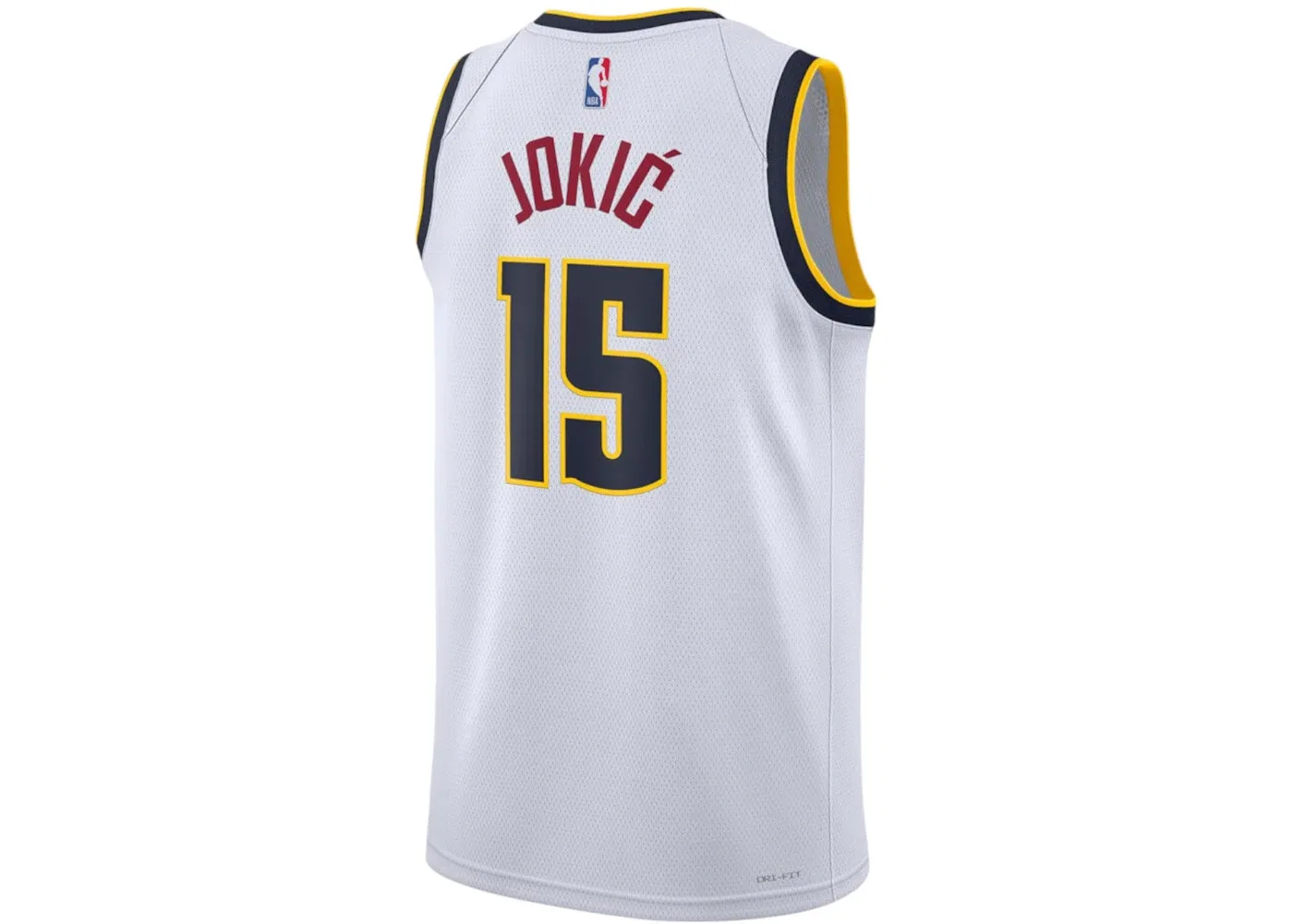 Мужская баскетбольная джерси с длинным рукавом Nike NBA Denver Nuggets Nikola Jokic Association Edition Swingman Dri-Fit, White/Dark Red/Navy — фото 2