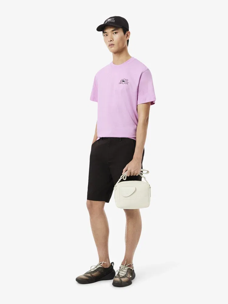 Футболка с принтом теннисный корт LACOSTE, Pink — фото 4