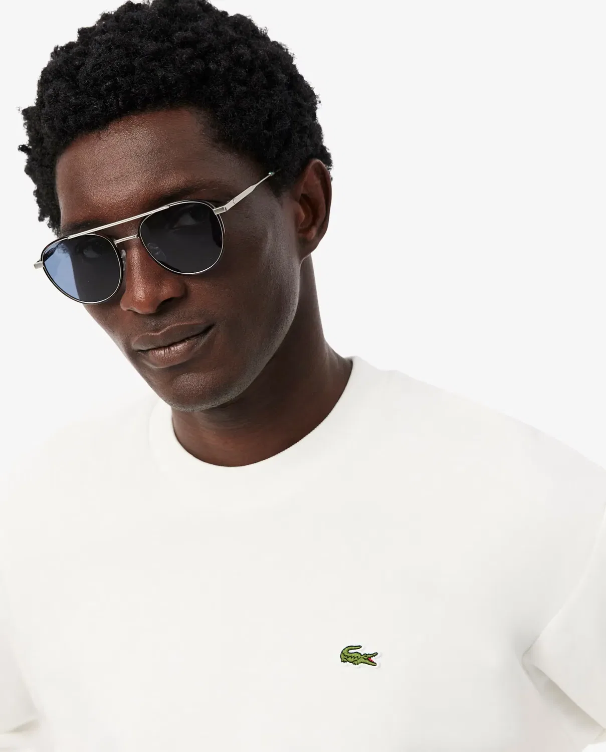 Мужская толстовка из футера с длинным рукавом Lacoste, Blanco — фото 3