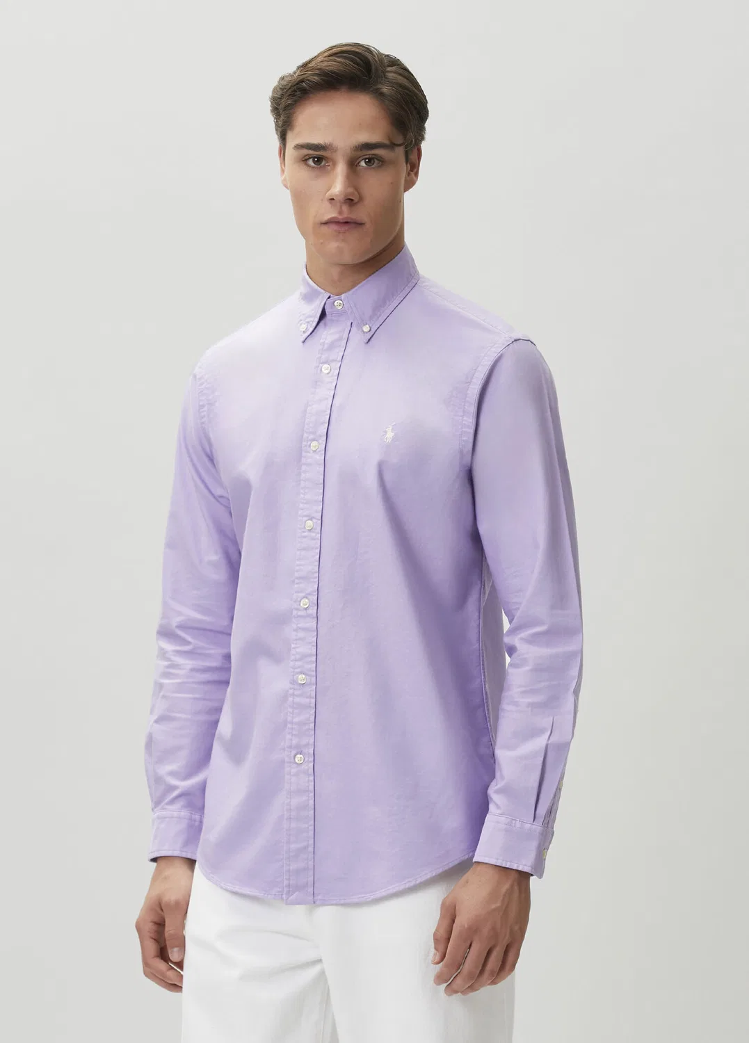 Рубашка Oxford Custom Fit Polo Ralph Lauren, mor — фото 3