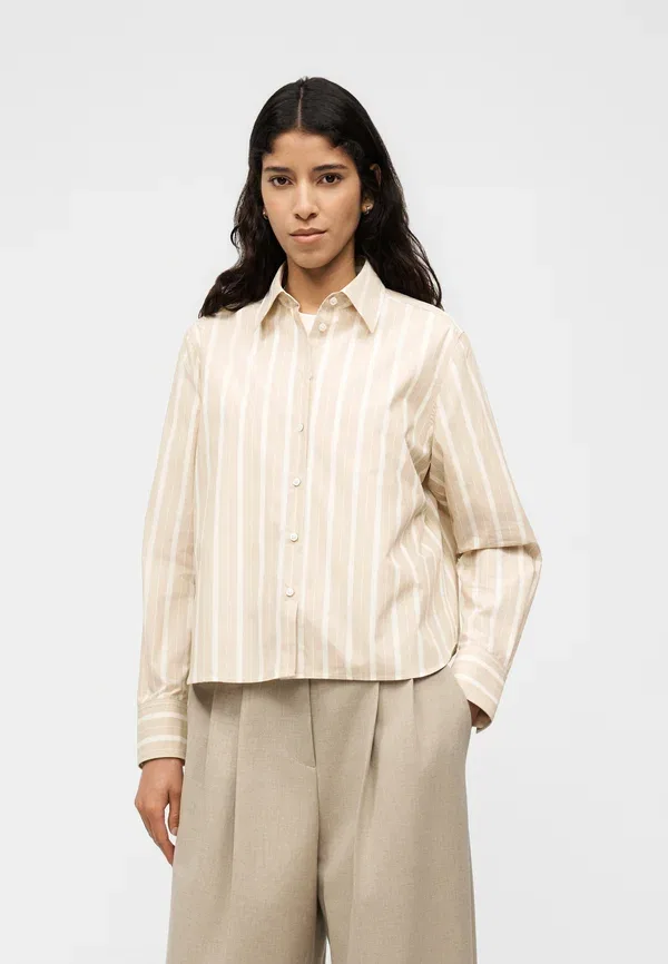 Блузка Bertyna monday button down blouse Boss, песочный бежевый — фото 3