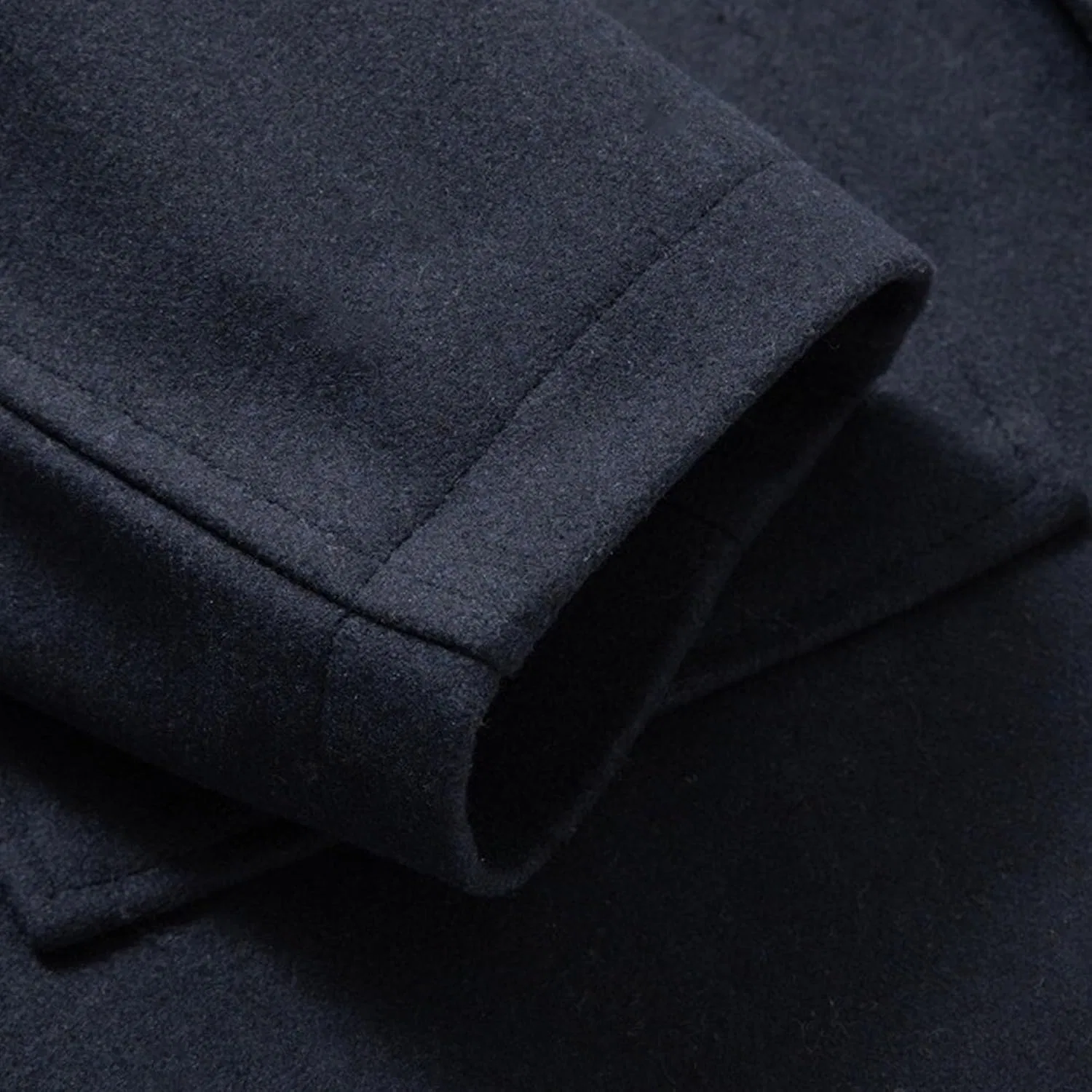 Мужское пальто-тренч с поясом, Wool Blends, тёмно-синий — фото 4