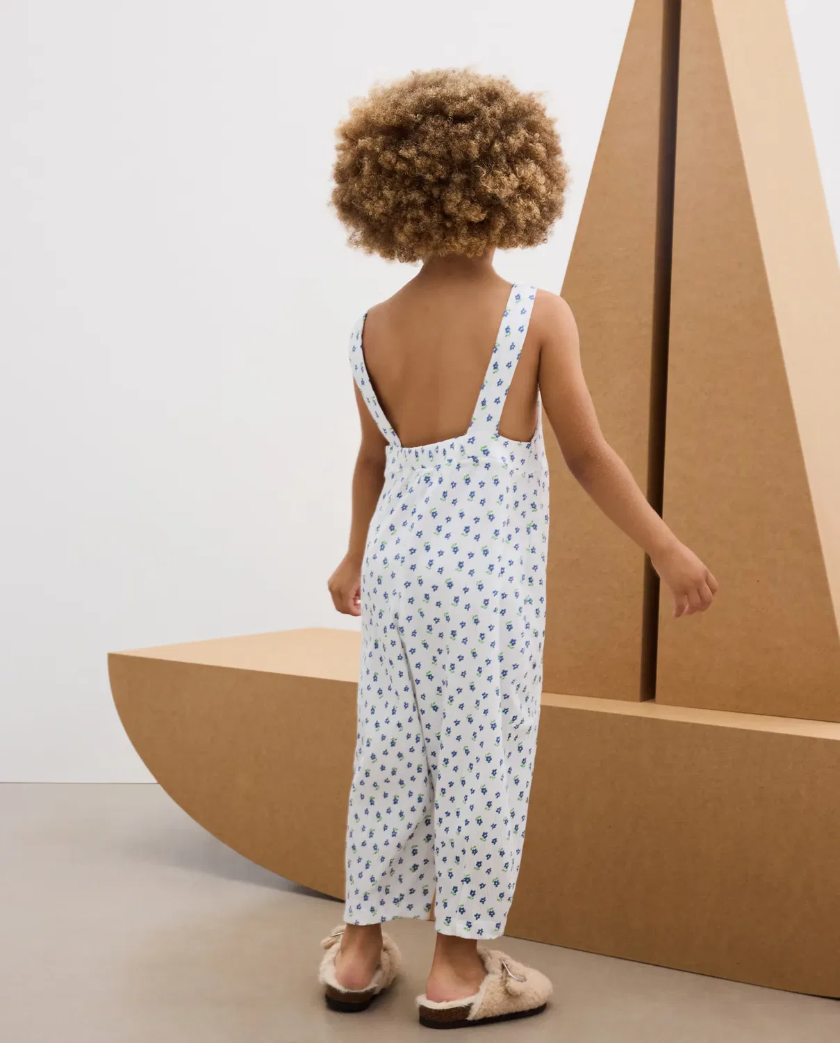 Детское платье для девочек с принтом Wrinkled All Over Print Kids El Corte Inglés, Blanco — фото 3