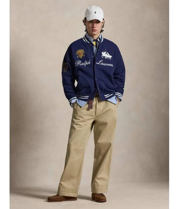 Мужской бомбер с расслабленной посадкой Polo Ralph Lauren, Blu Marino — фото 2