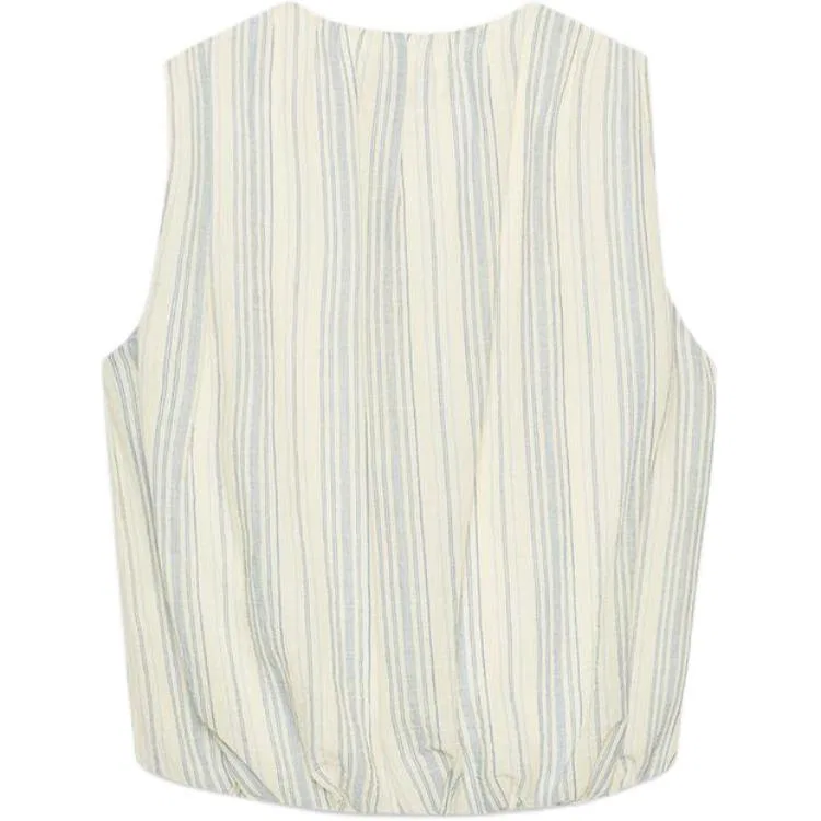 Женская рубашка с круглым вырезом, тонкая, приталенная Nude/Sea Blue ZARA, Nude/Sea Blue — фото 3