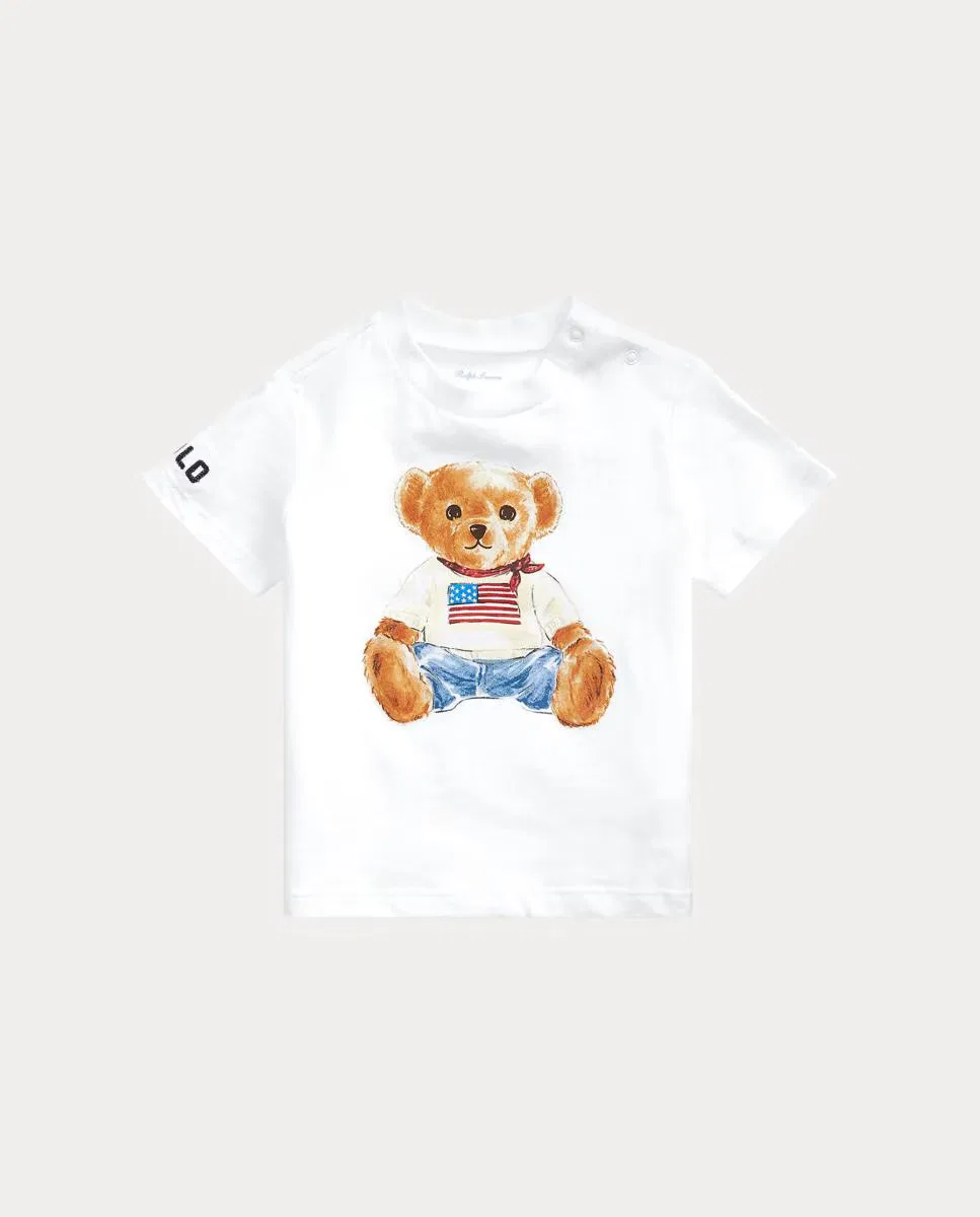 Детская футболка трикотажный, Polo Bear, Polo Ralph Lauren, белый