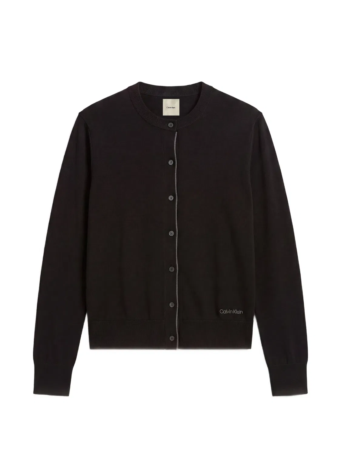 Кардиган с вышитым логотипом Calvin Klein, черный