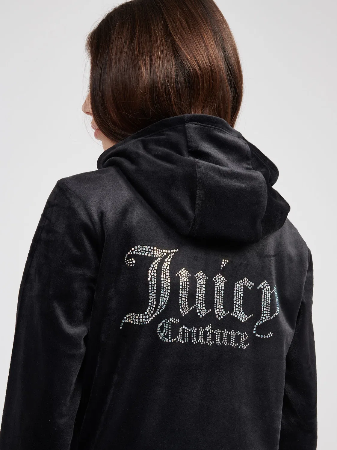 Худи Juicy Couture Diamante Zip-Through, черный