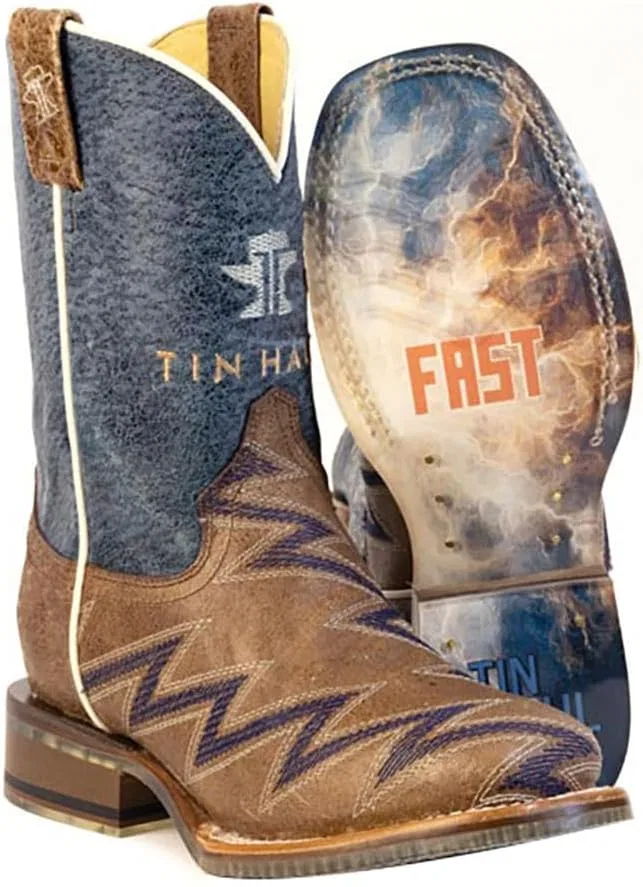 Детские ботинки для девочек с квадратным носком Lightning Fast Sole Tin Haul, Tan