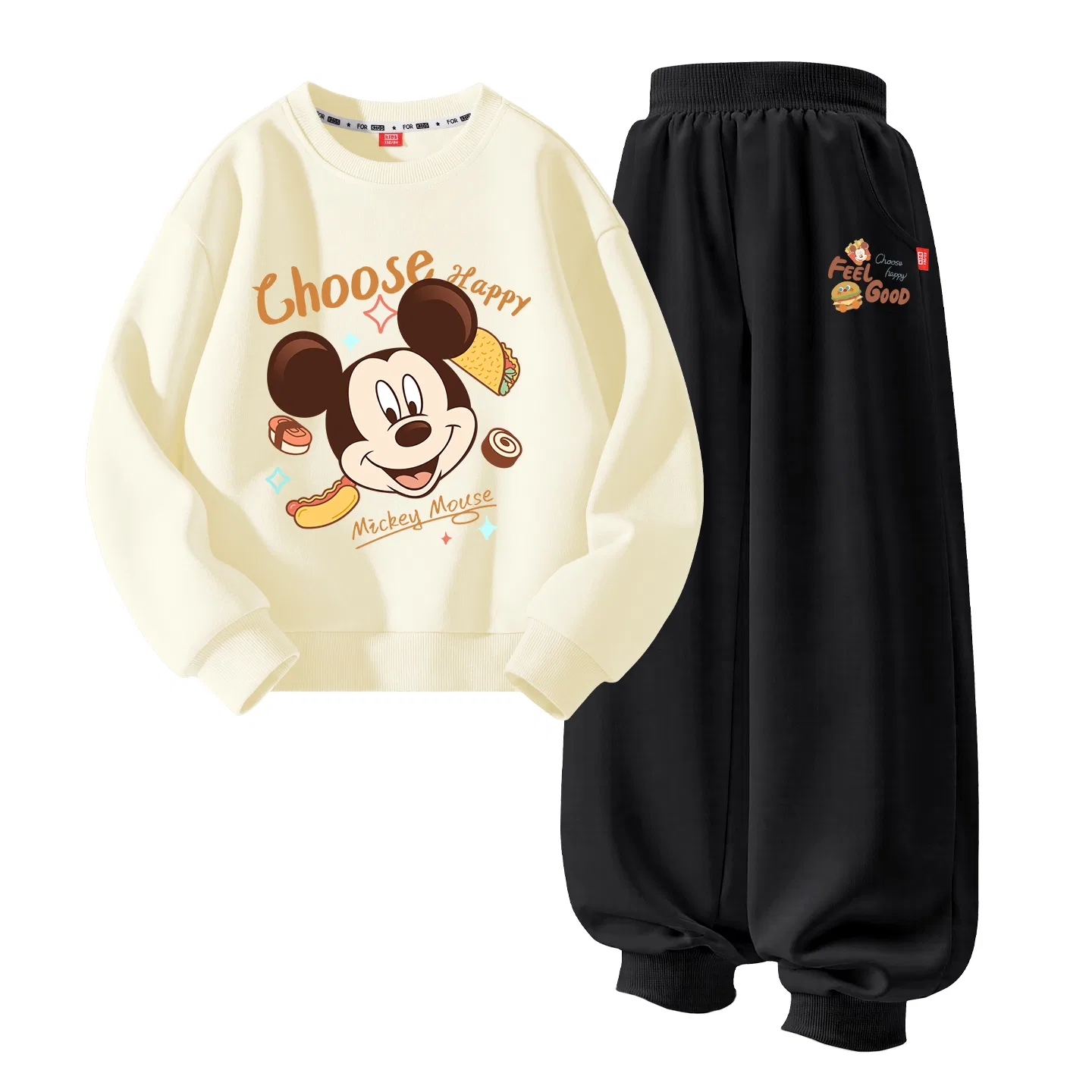 Детский спортивный костюм с принтом Disney, Цвет Di Corn Roll Pastry Yellow+Di Sweet Potato Friend K Black