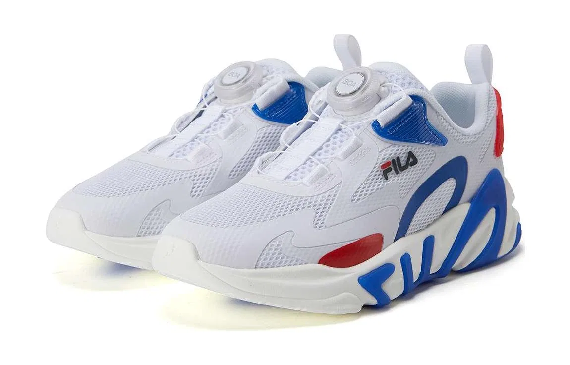 Детские кроссовки для бега с защитой пальцев Slip Resistant, FILA KIDS, White Blue — фото 3