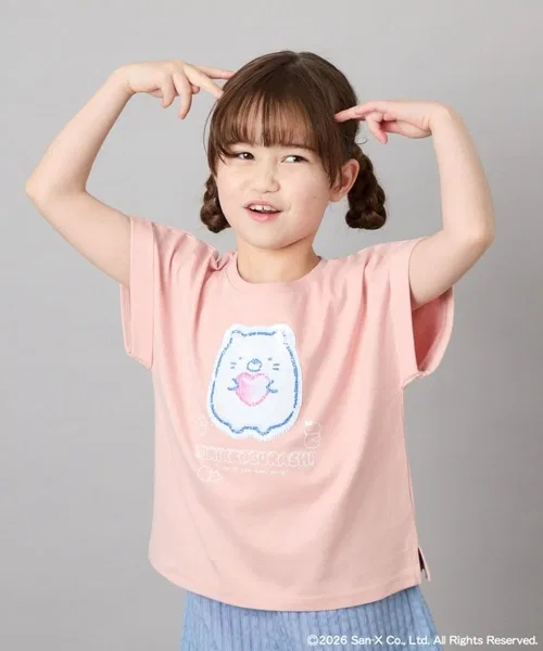 Детская футболка с пайетками и принтом Sumikko Gurashi a.v.v, Light Pink — фото 3
