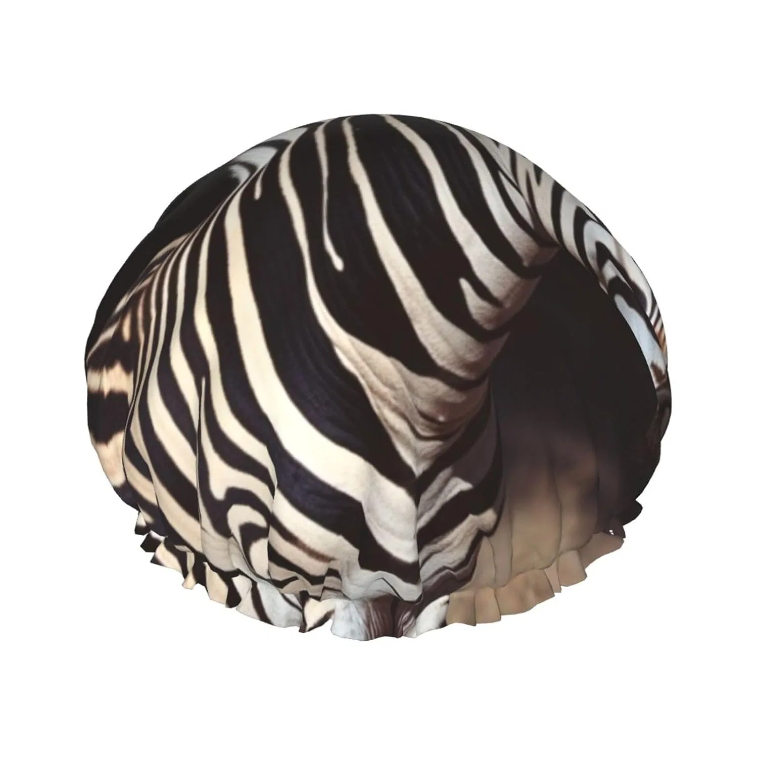 Шапочка для душа двойная, FWJZDSP, многоразовая, водонепроницаемая, Zebra