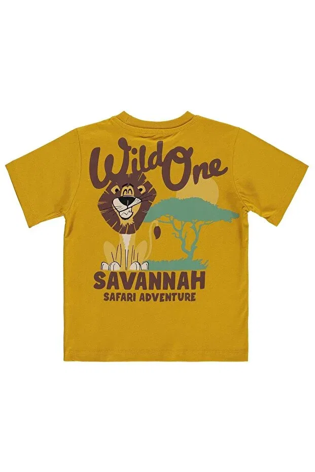 Детская футболка для мальчиков с принтом Wild One Lion Back Print Civil Boys, Dark Mustard — фото 2