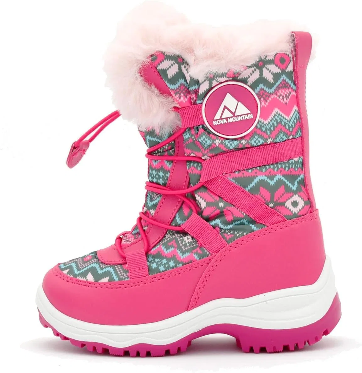 Детские зимние снежные ботинки Nova Mountain для мальчиков и девочек Nova Footwear, Fuchsiamulti — фото 4