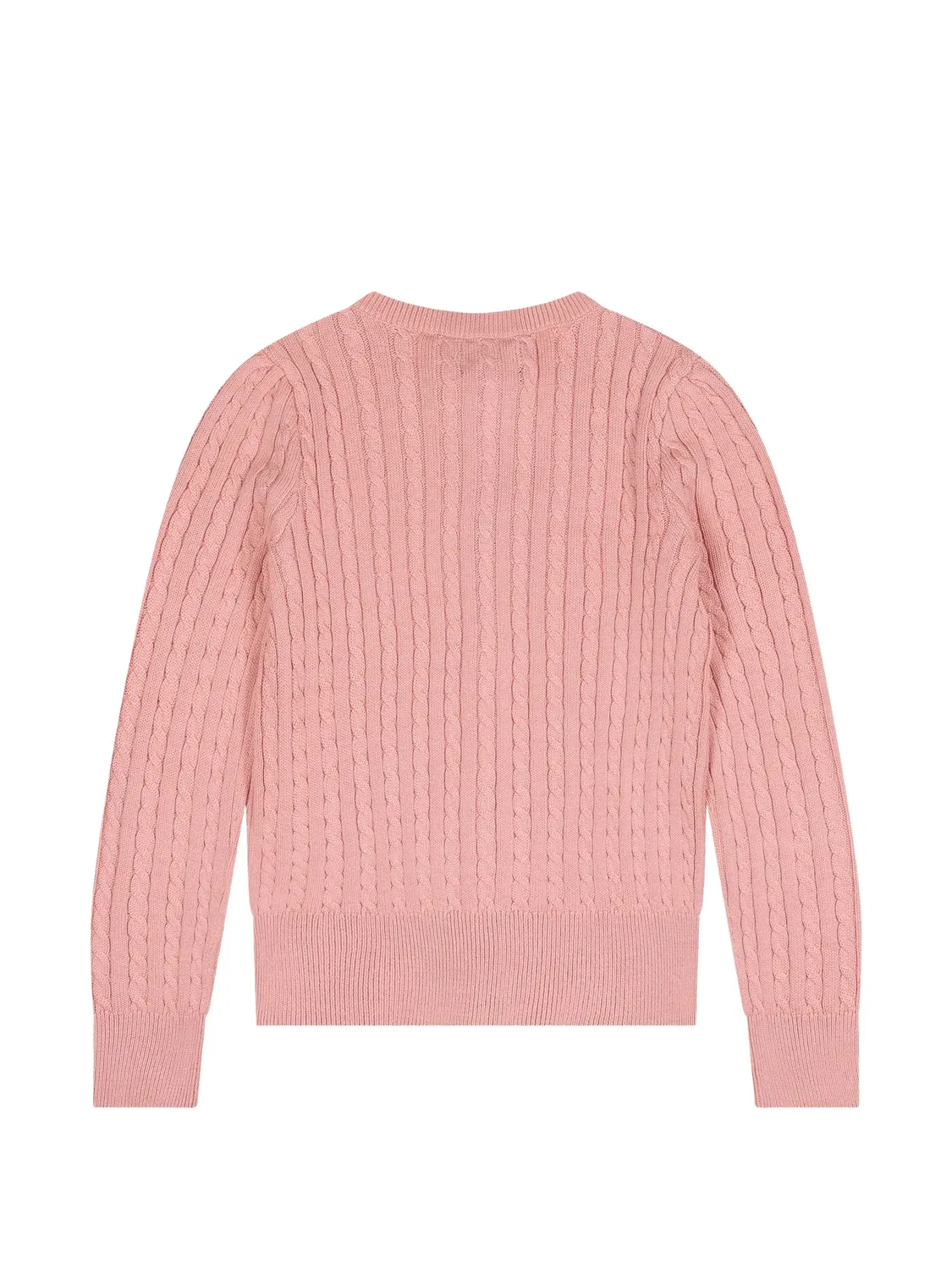 Кардиган фактурной вязки с вышитым логотипом Polo Ralph Lauren Kids, розовый — фото 2