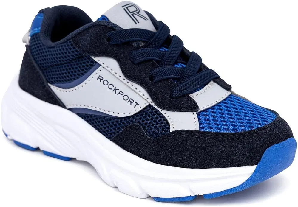 Детские кроссовки для мальчиков с шнуровкой-резинкой Rockport, Navy Cobalt