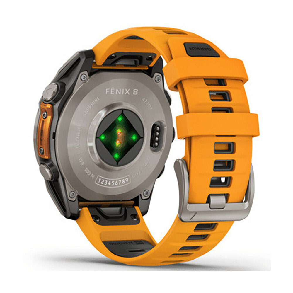 Умные часы Garmin Fenix 8, Sapphire, 47 мм, AMOLED 1.4", Wi-Fi, титановый/оранжевый — фото 4