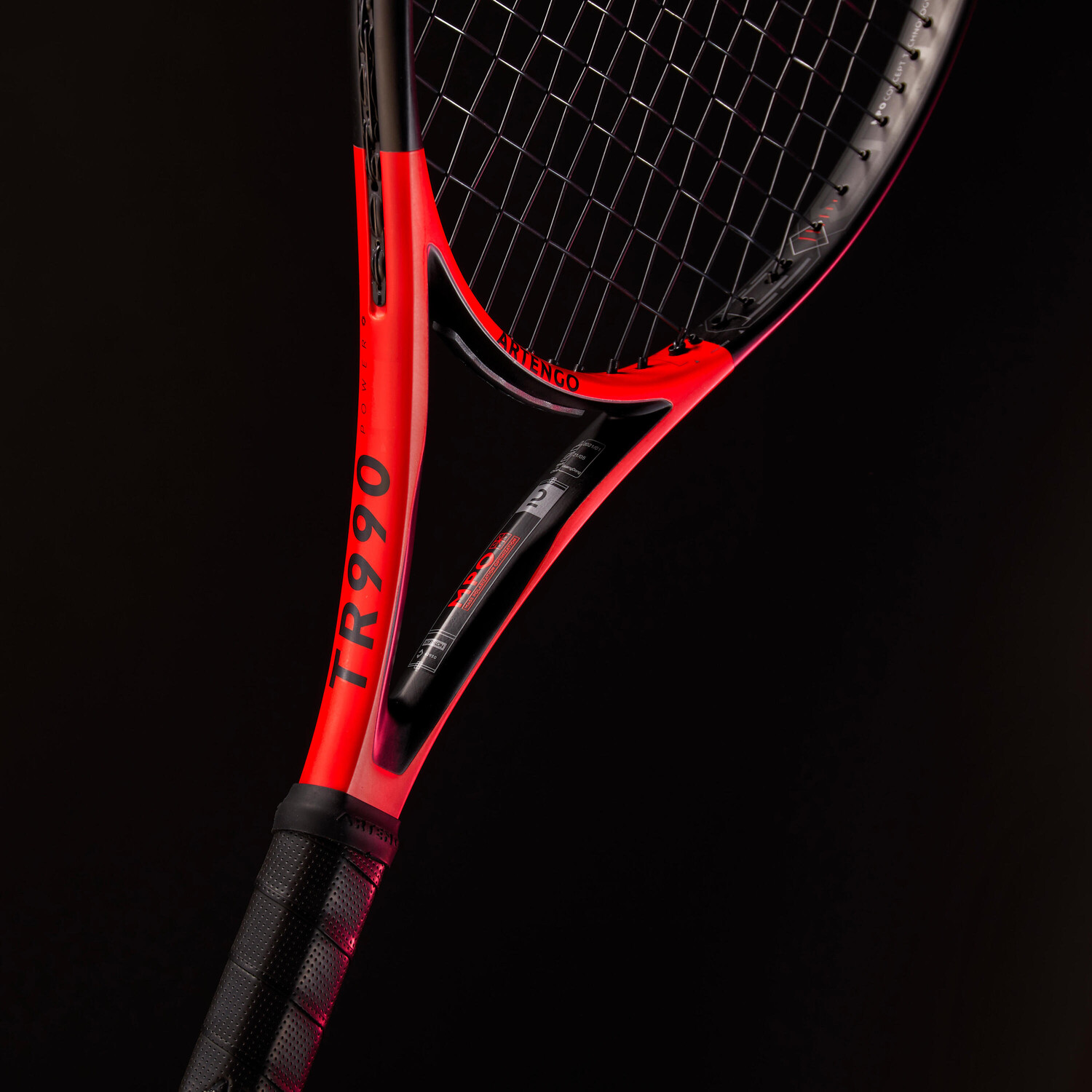 Теннисная ракетка женская/мужская Artengo - TR990 Power Red/Black 285 г, черный/огненно-красный — фото 4