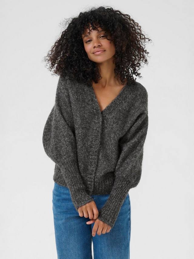 

Кардиган с V-образным вырезом Cuba KAFFE, Dark Grey Melange