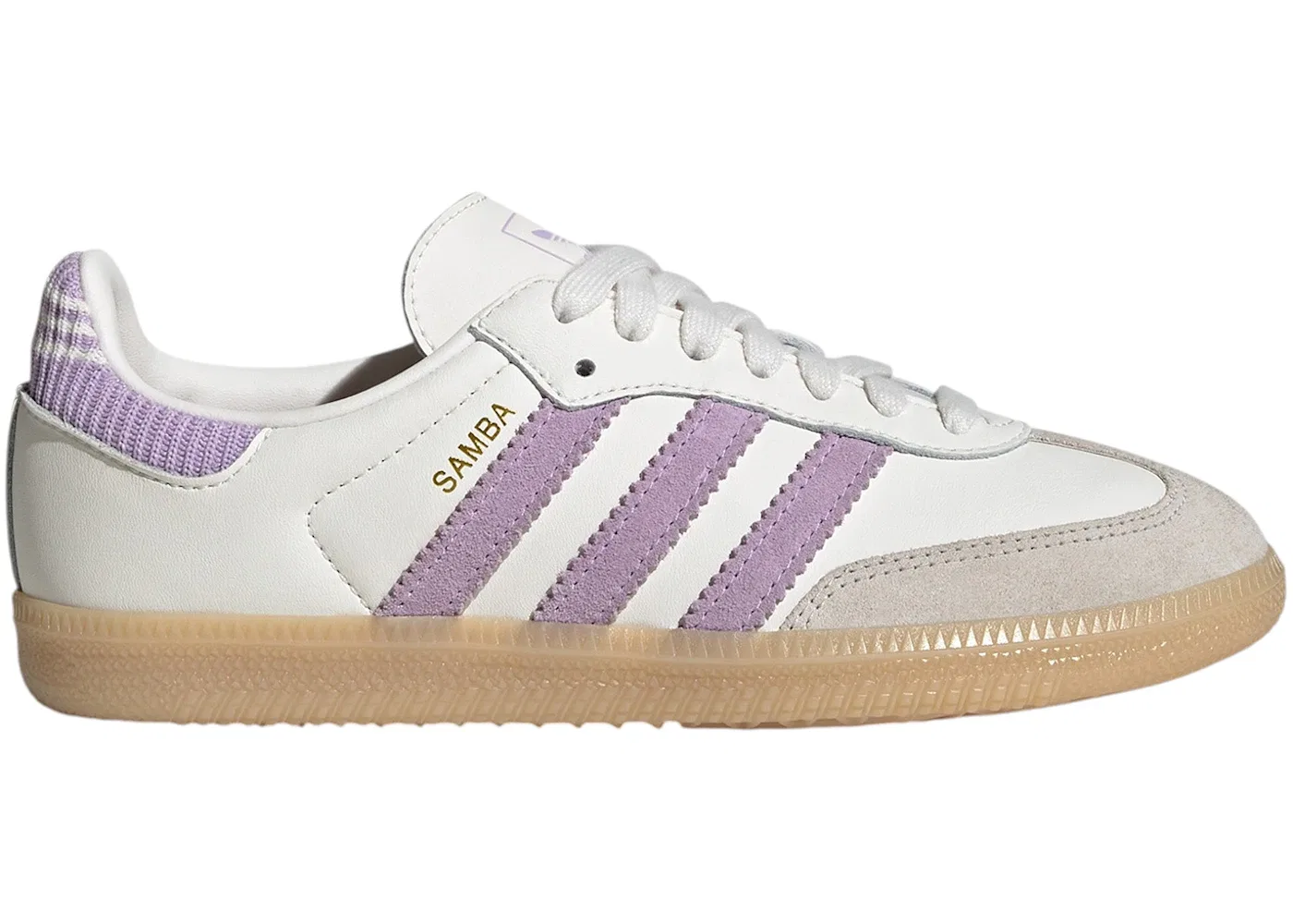 Детские кроссовки Lifestyle с принтом Adidas Samba OG, Cloud White Powder Plum Gum